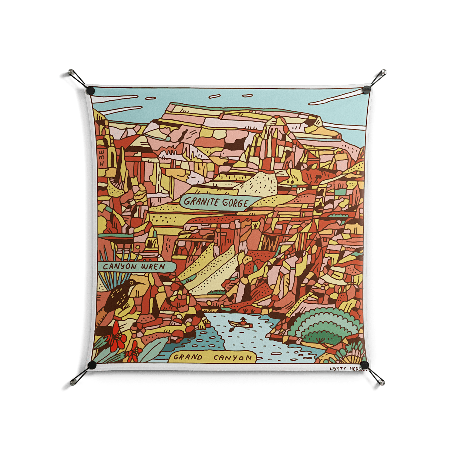 Grand Canyon - Work On Wall - Wyatt Hersey - Black - 90 x 90 cm