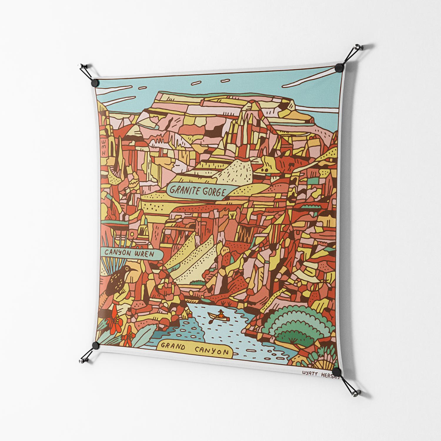 Grand Canyon - Work On Wall - Wyatt Hersey - Black - 90 x 90 cm