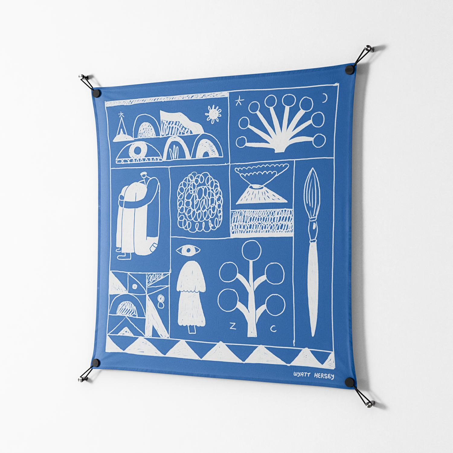 Tapestry - Work On Wall - Wyatt Hersey - Black - 90 x 90 cm