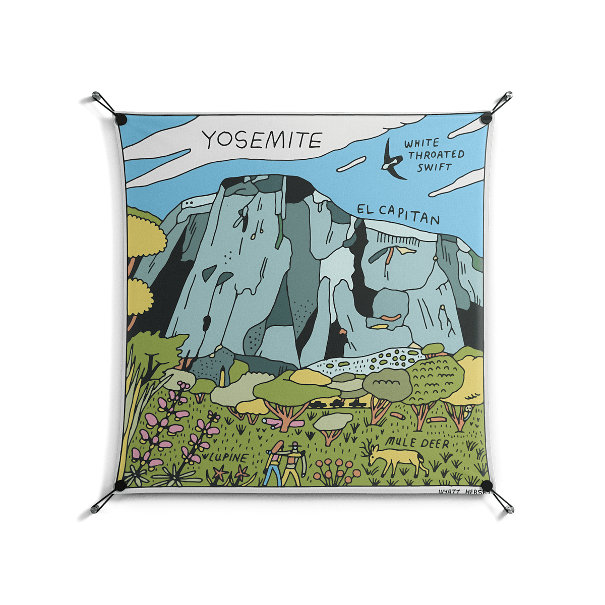 Yosemite - Work On Wall - Wyatt Hersey - Black - 90 x 90 cm
