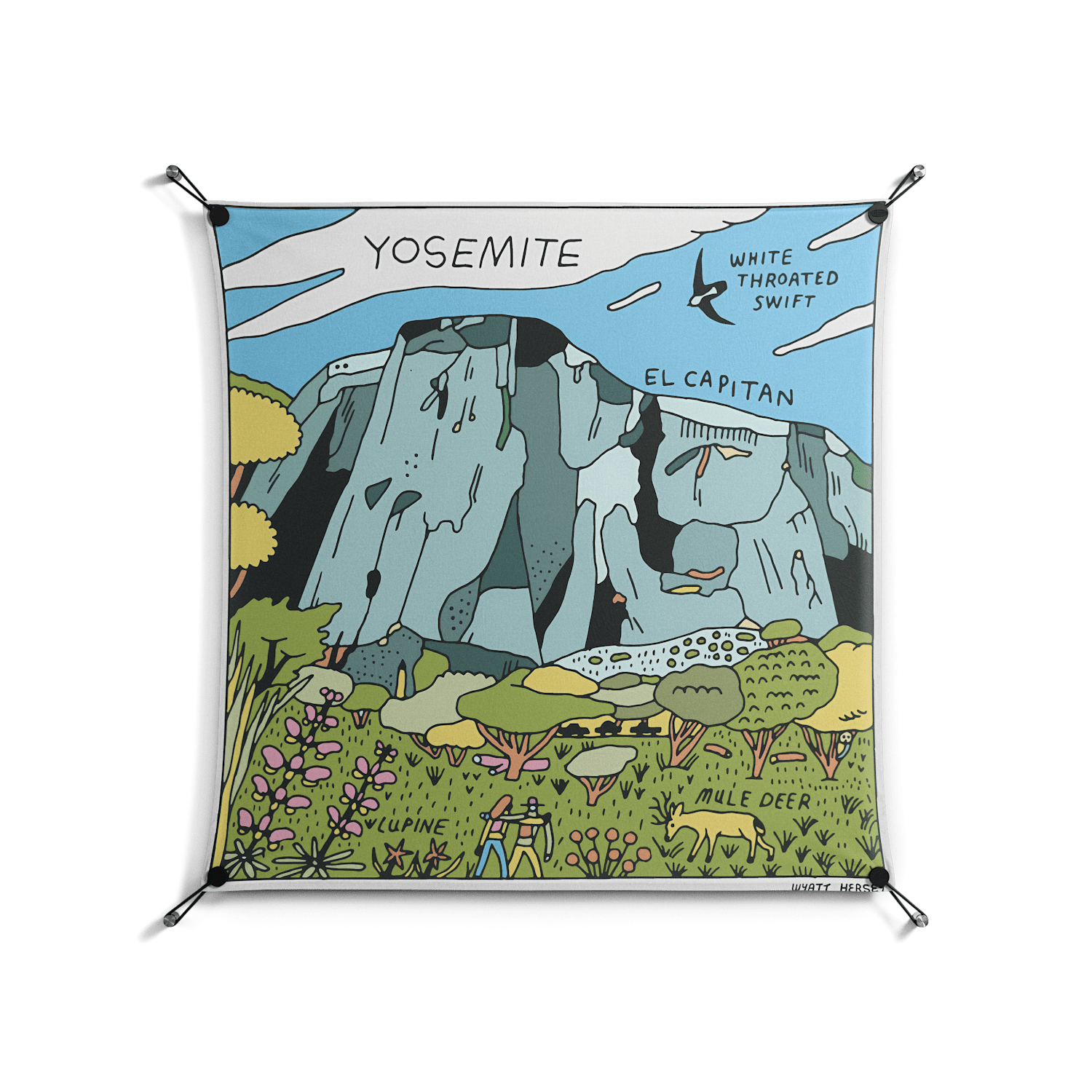 Yosemite - Work On Wall - Wyatt Hersey - Black - 90 x 90 cm