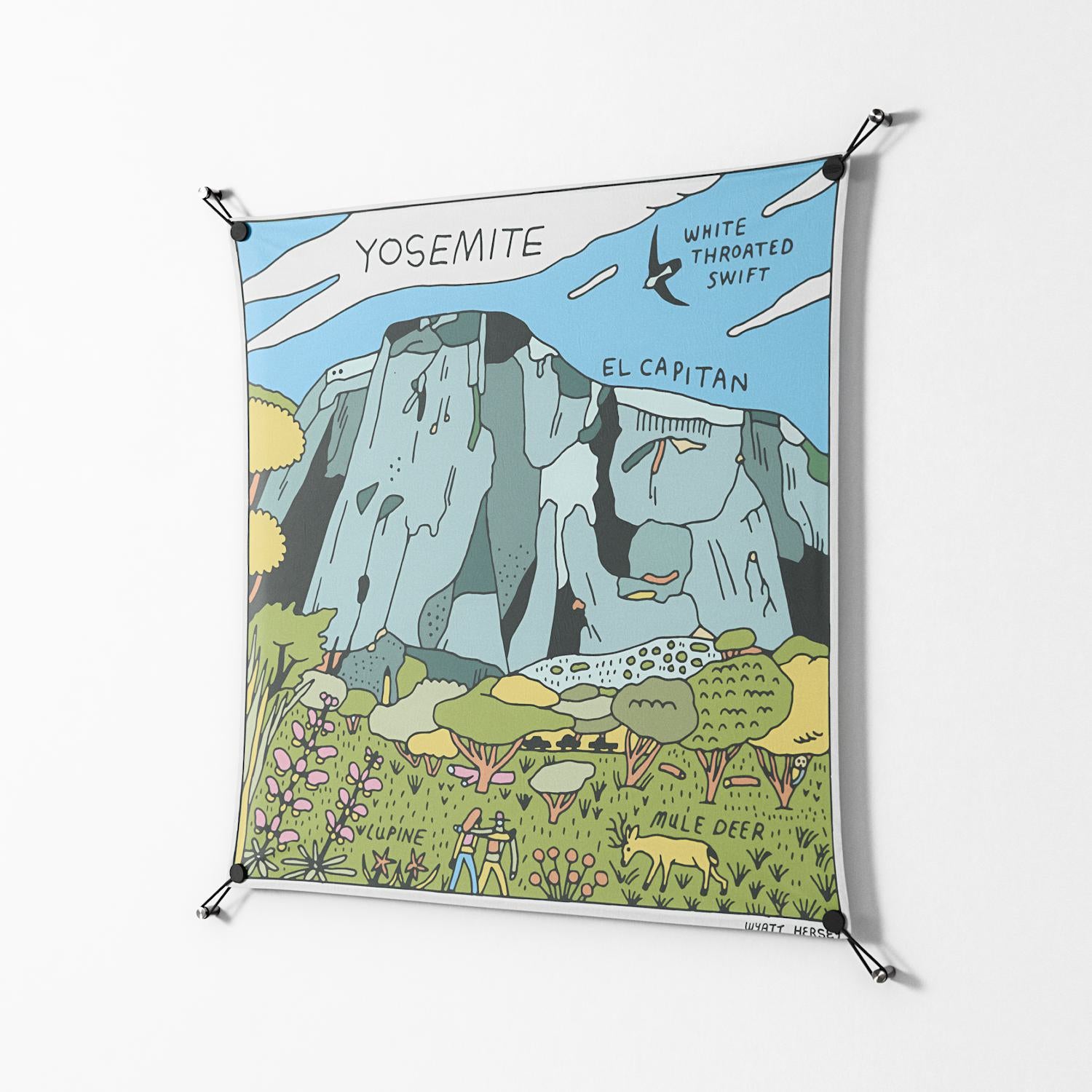 Yosemite - Work On Wall - Wyatt Hersey - Black - 90 x 90 cm