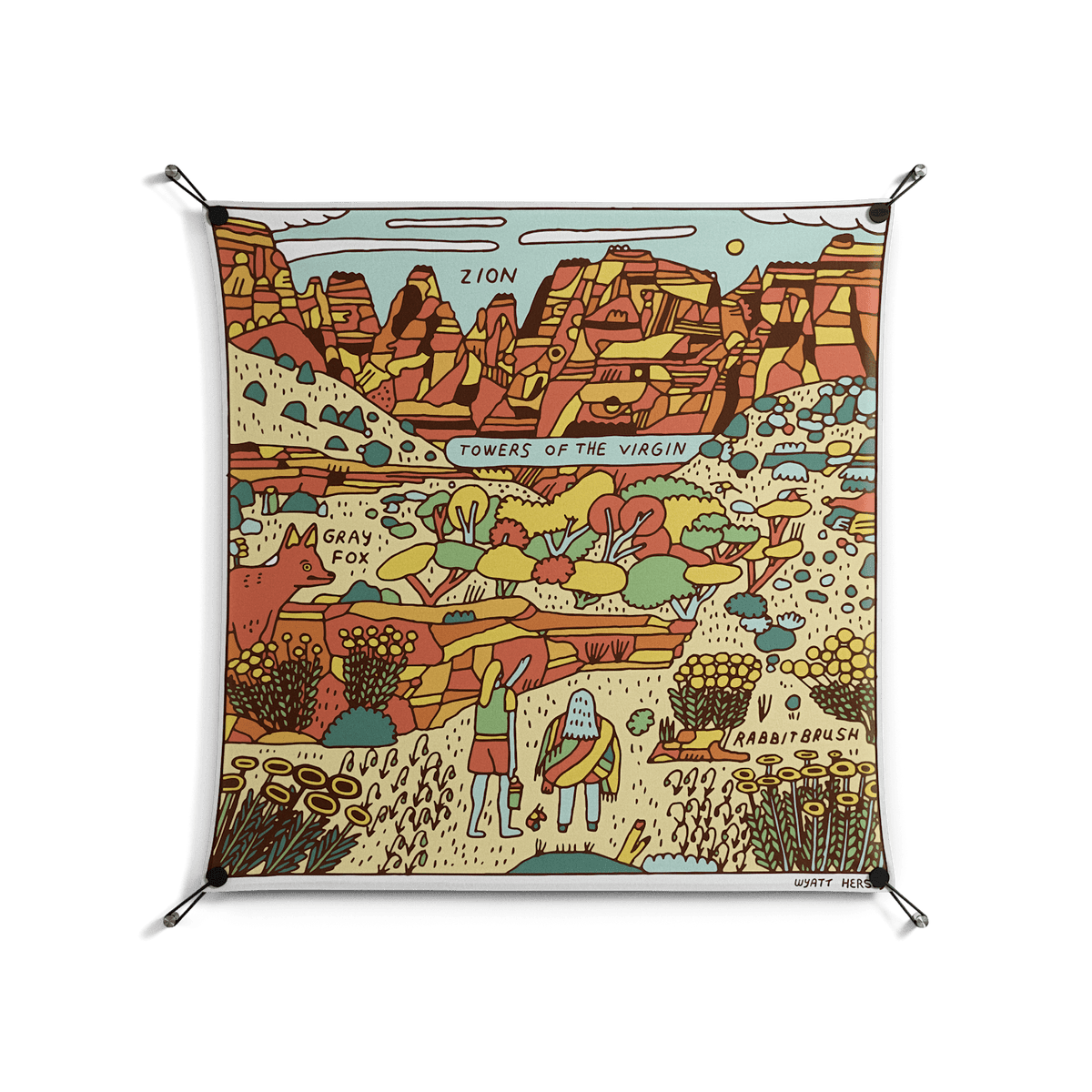 Zion - Work On Wall - Wyatt Hersey - Black - 90 x 90 cm