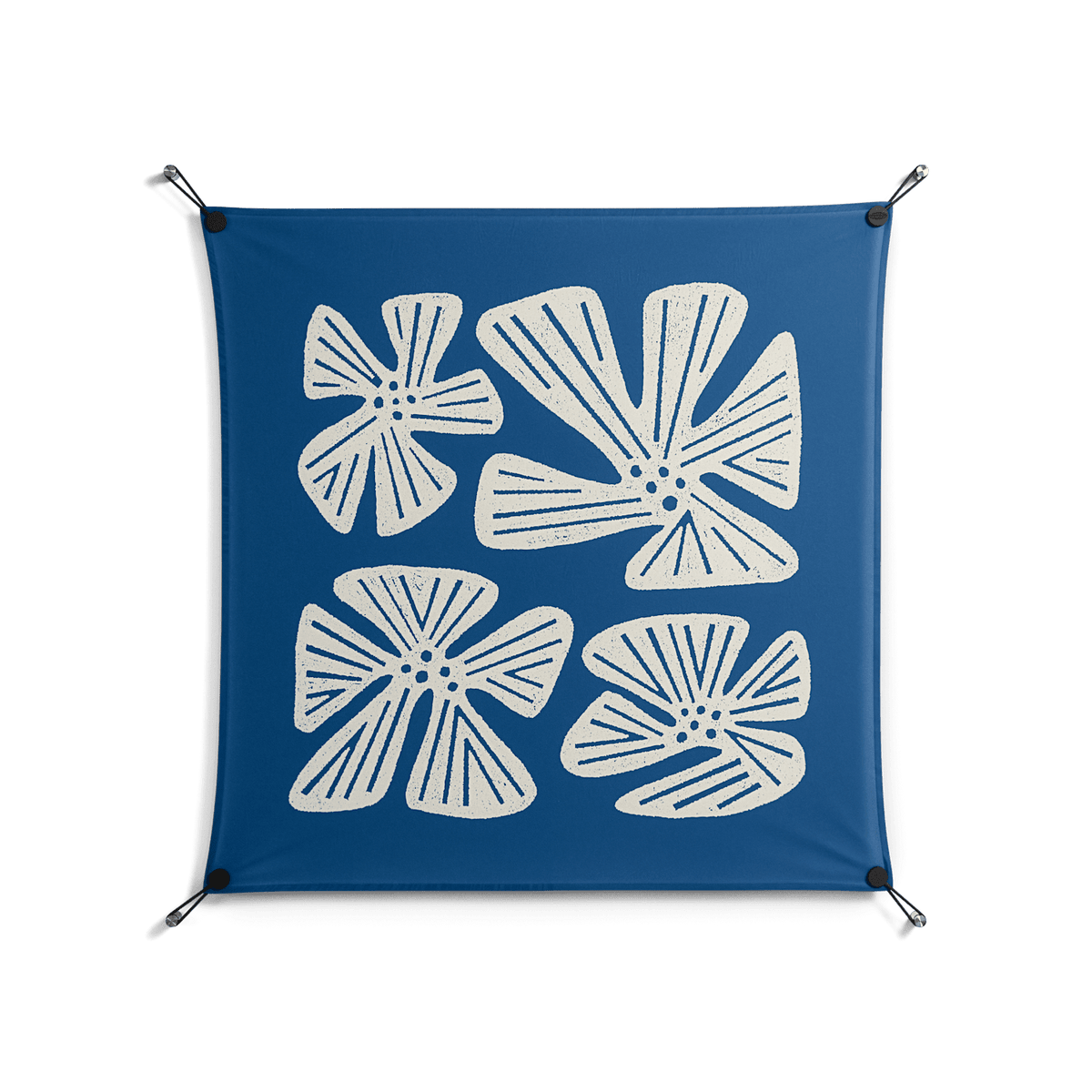 Blue Flower - Work On Wall - Magda March - Black - 90 x 90 cm