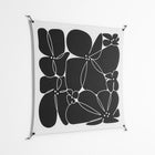 Black Flowers - Work On Wall - Konrad Blaszczyk - Black - 140 x 140 cm