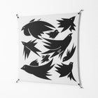 Black Birds - Work On Wall - Konrad Blaszczyk - Black - 140 x 140 cm