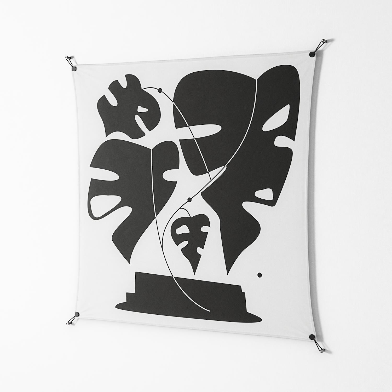 Monstera - Work On Wall - Konrad Blaszczyk - Black - 140 x 140 cm