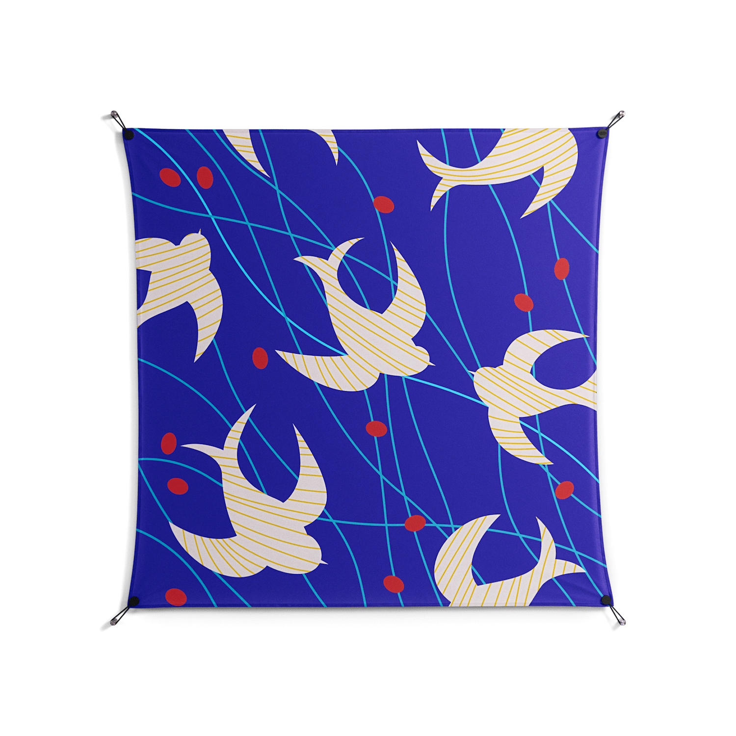 Birds A - Work On Wall - Heather Zhou - Black - 140 x 140 cm