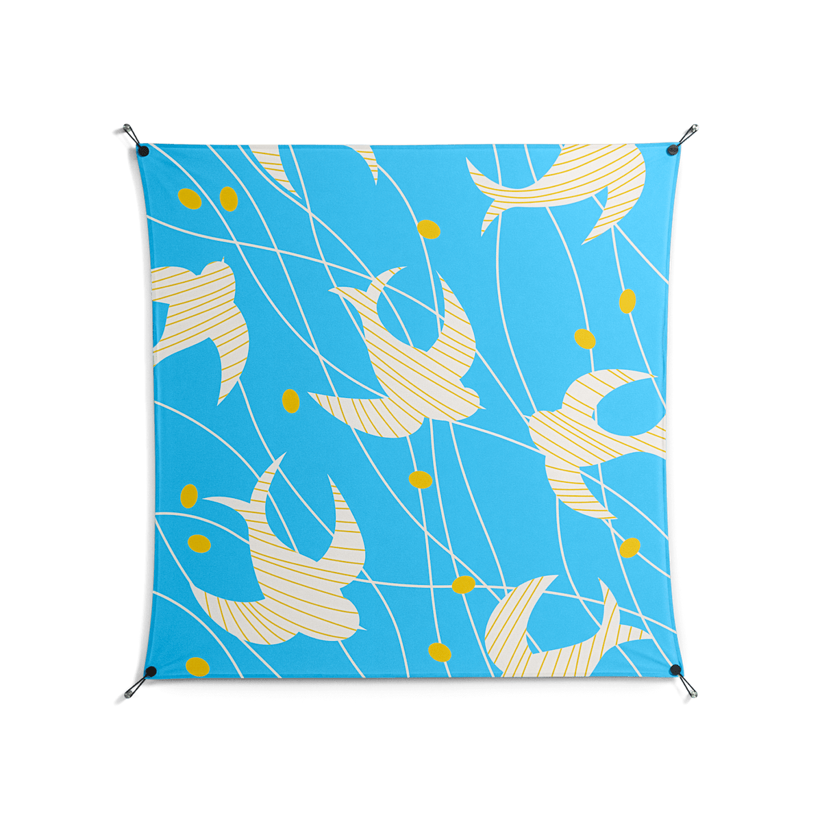 Birds B - Work On Wall - Heather Zhou - Black - 140 x 140 cm