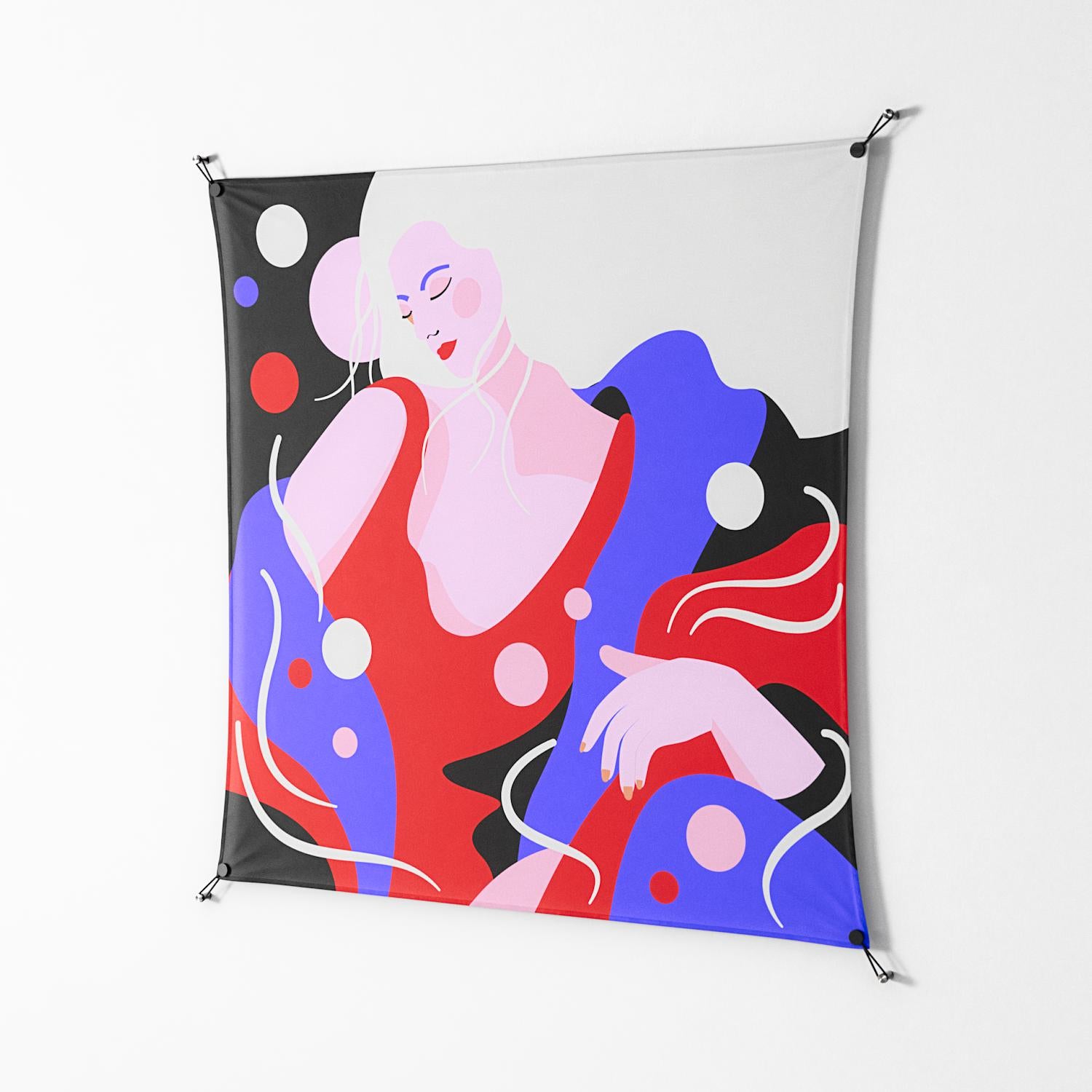 Dream - Work On Wall - Heather Zhou - Black - 140 x 140 cm
