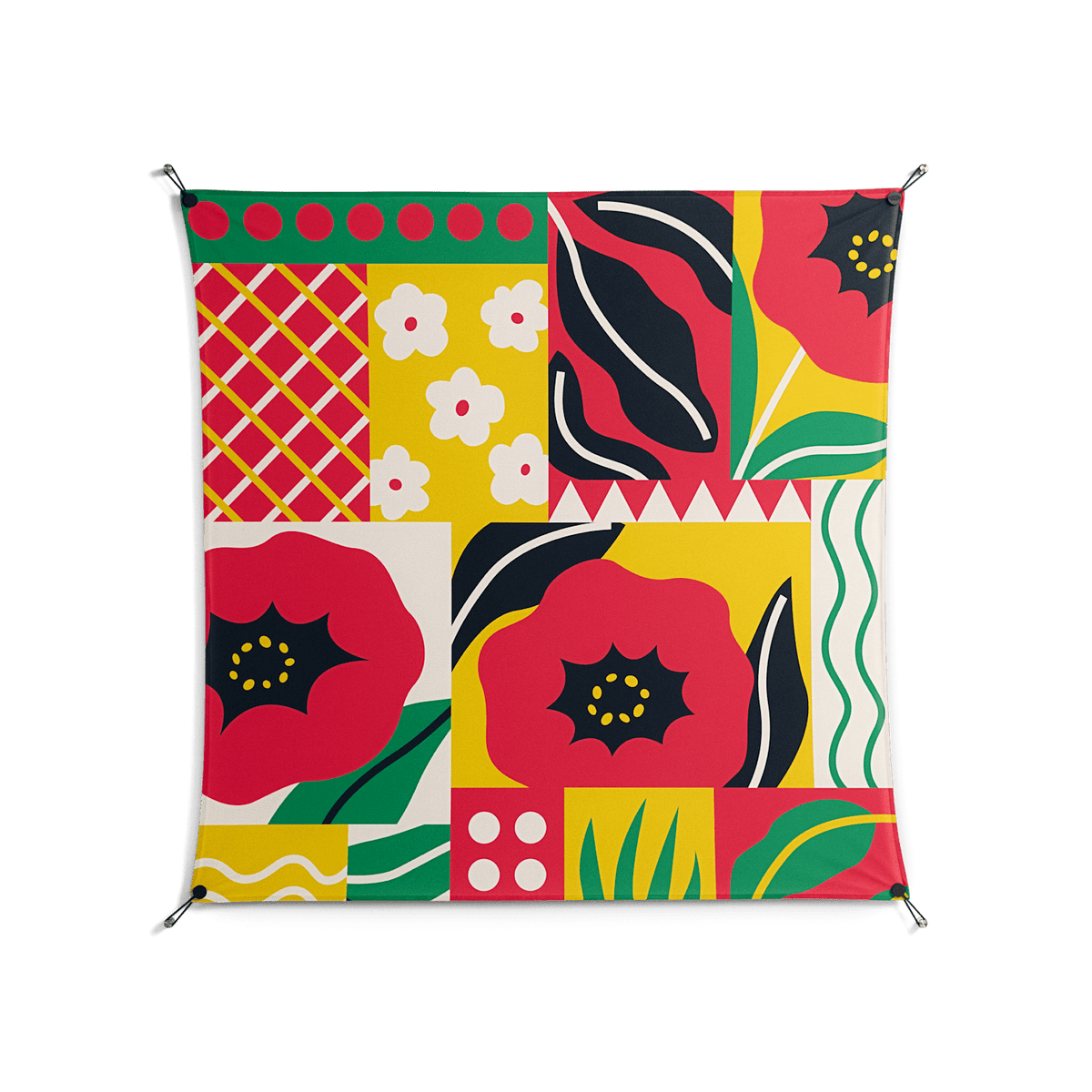 Flower C - Work On Wall - Heather Zhou - Black - 140 x 140 cm