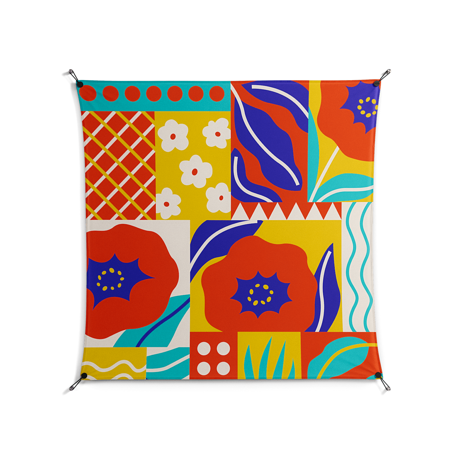 Flower A - Work On Wall - Heather Zhou - Black - 140 x 140 cm