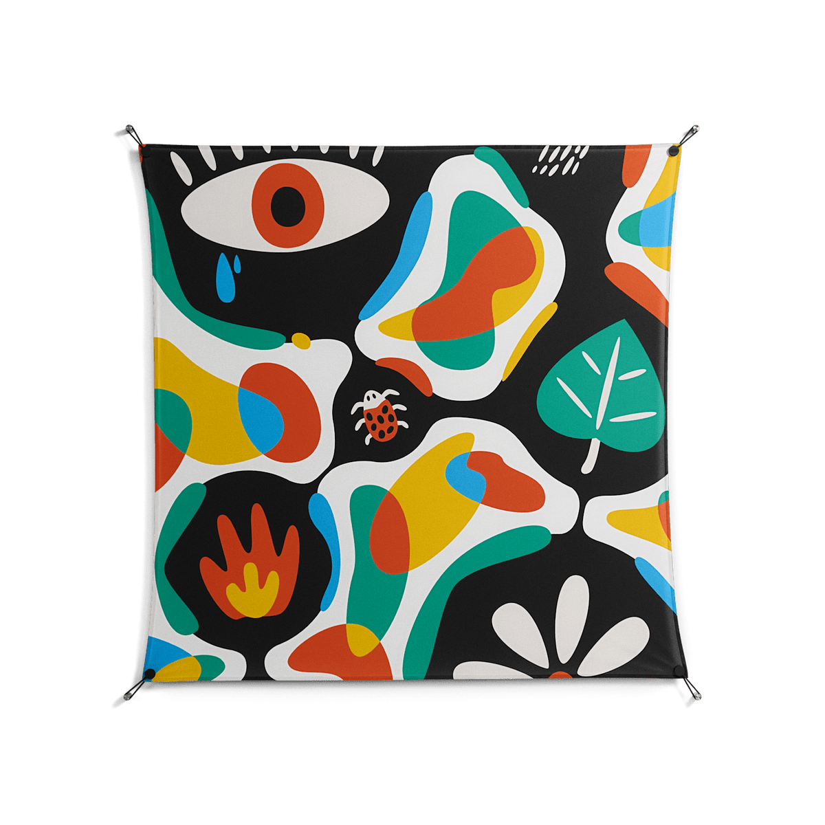 Alive - Work On Wall - Vratislav Pecka - Black - 140 x 140 cm