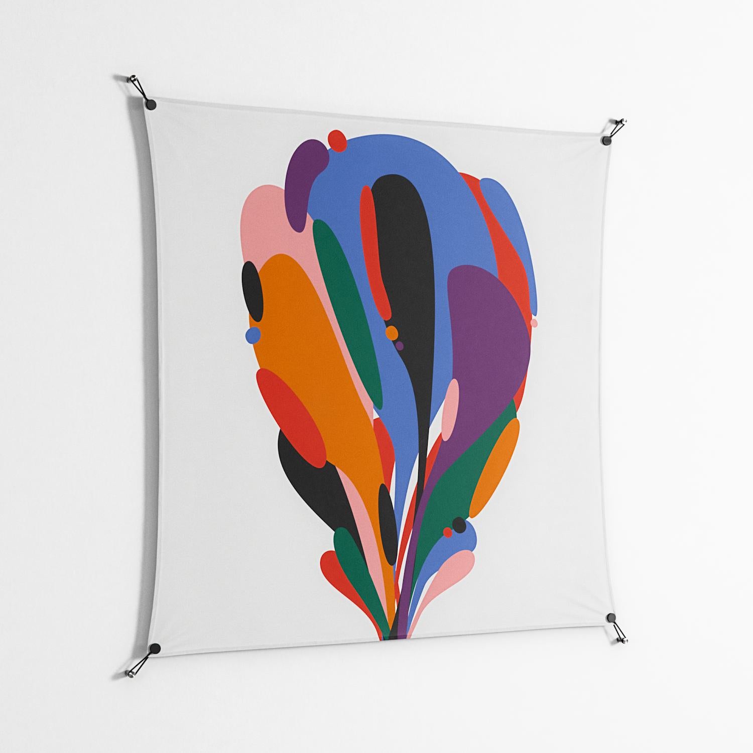 Balloons - Work On Wall - Vratislav Pecka - Black - 140 x 140 cm