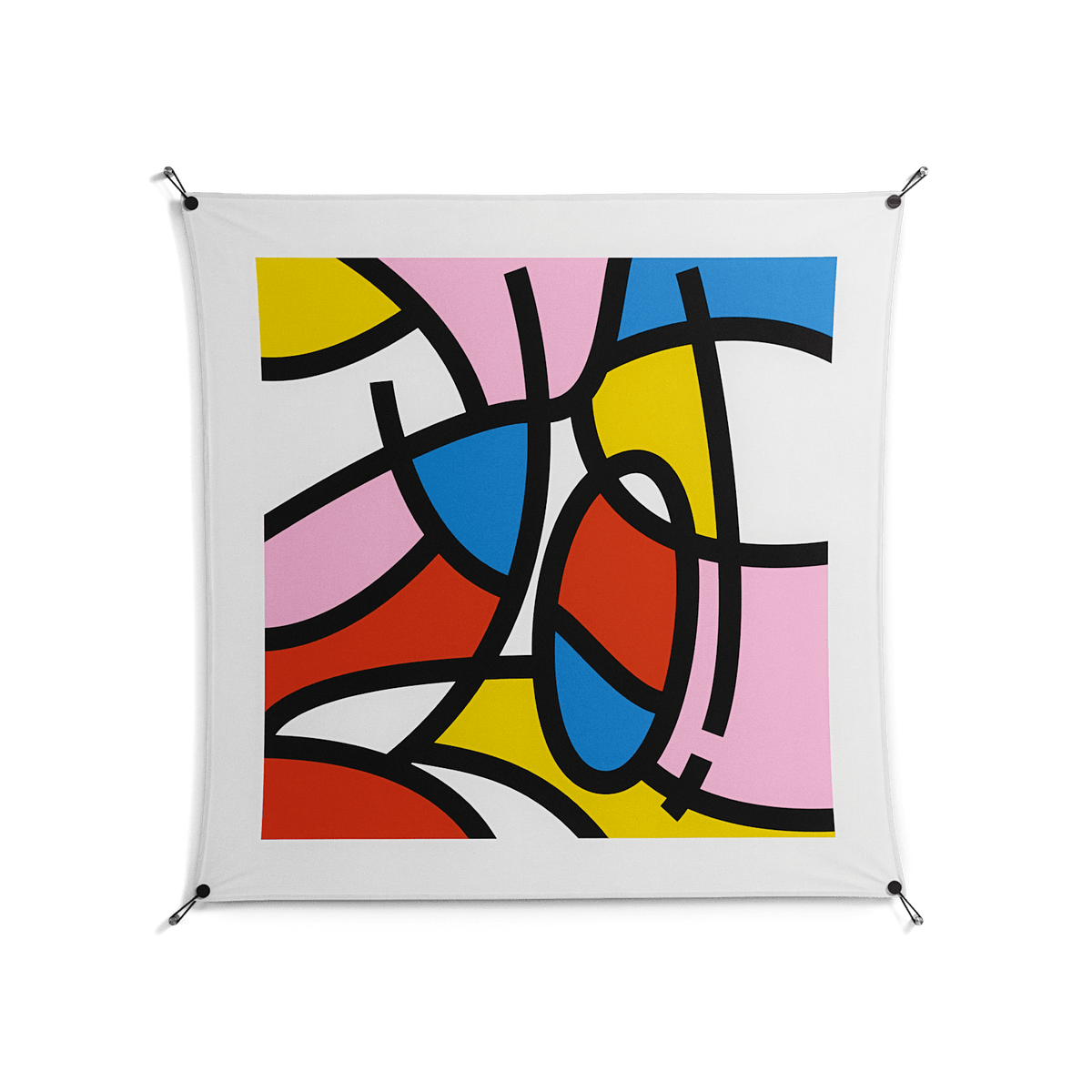 Yo - Work On Wall - Vratislav Pecka - Black - 140 x 140 cm