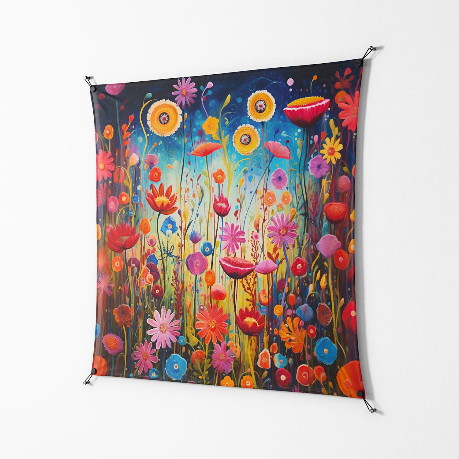 Greatful Meadow - Work On Wall - Nur Rydberg - Black - 140 x 140 cm