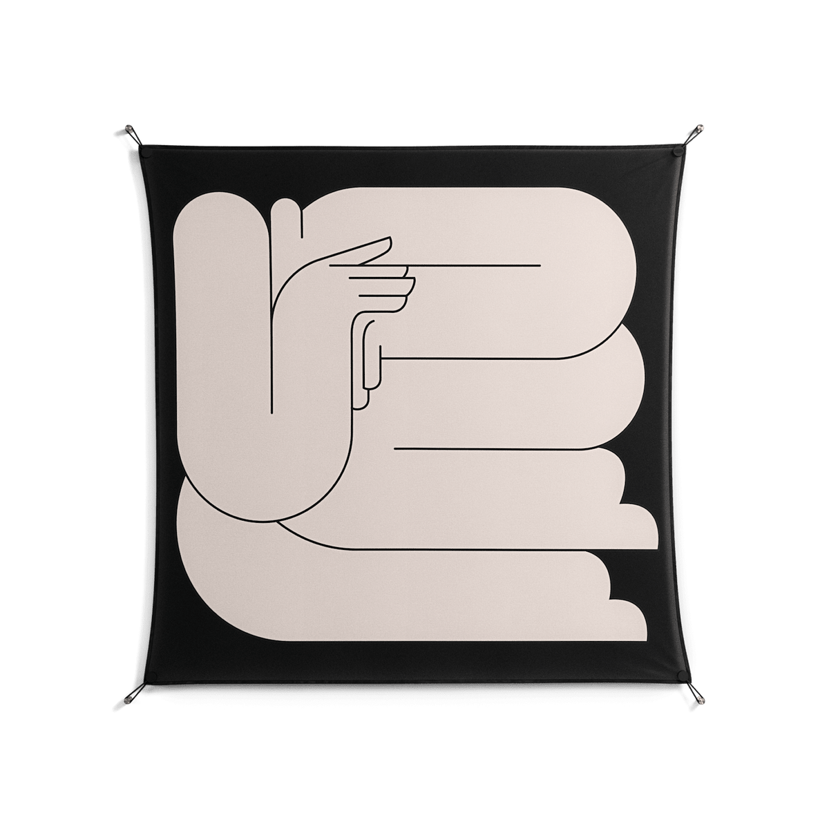 Rest 1 - Work On Wall - Andrea Devia-Nuño - Black - 140 x 140 cm