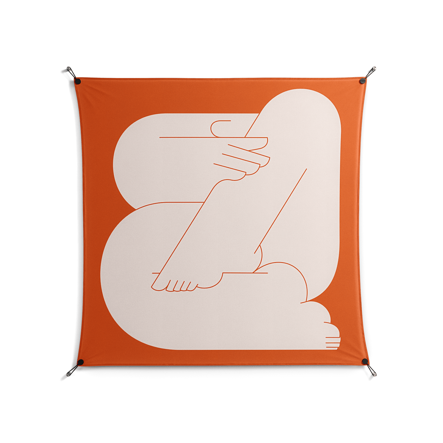 Rest 2 - Work On Wall - Andrea Devia-Nuño - Black - 140 x 140 cm