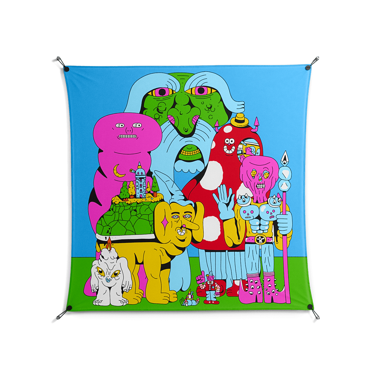 Funny Friends - Work On Wall - Cezar Berje - Black - 140 x 140 cm
