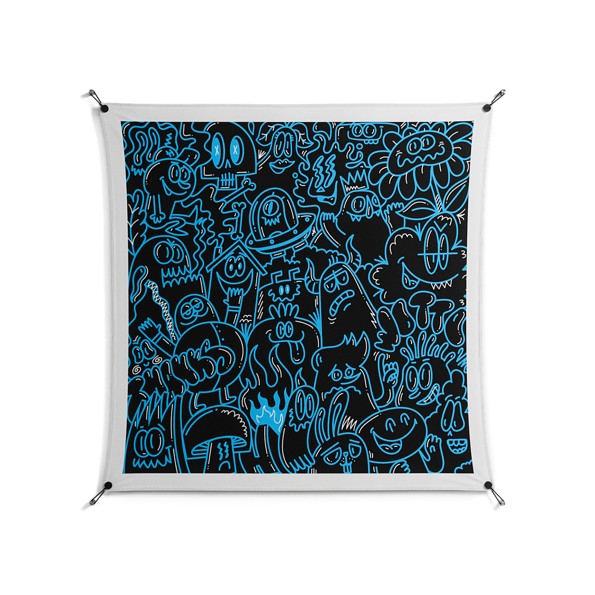 Blue Wotto - Work On Wall - Craig Watkins - Black - 140 x 140 cm