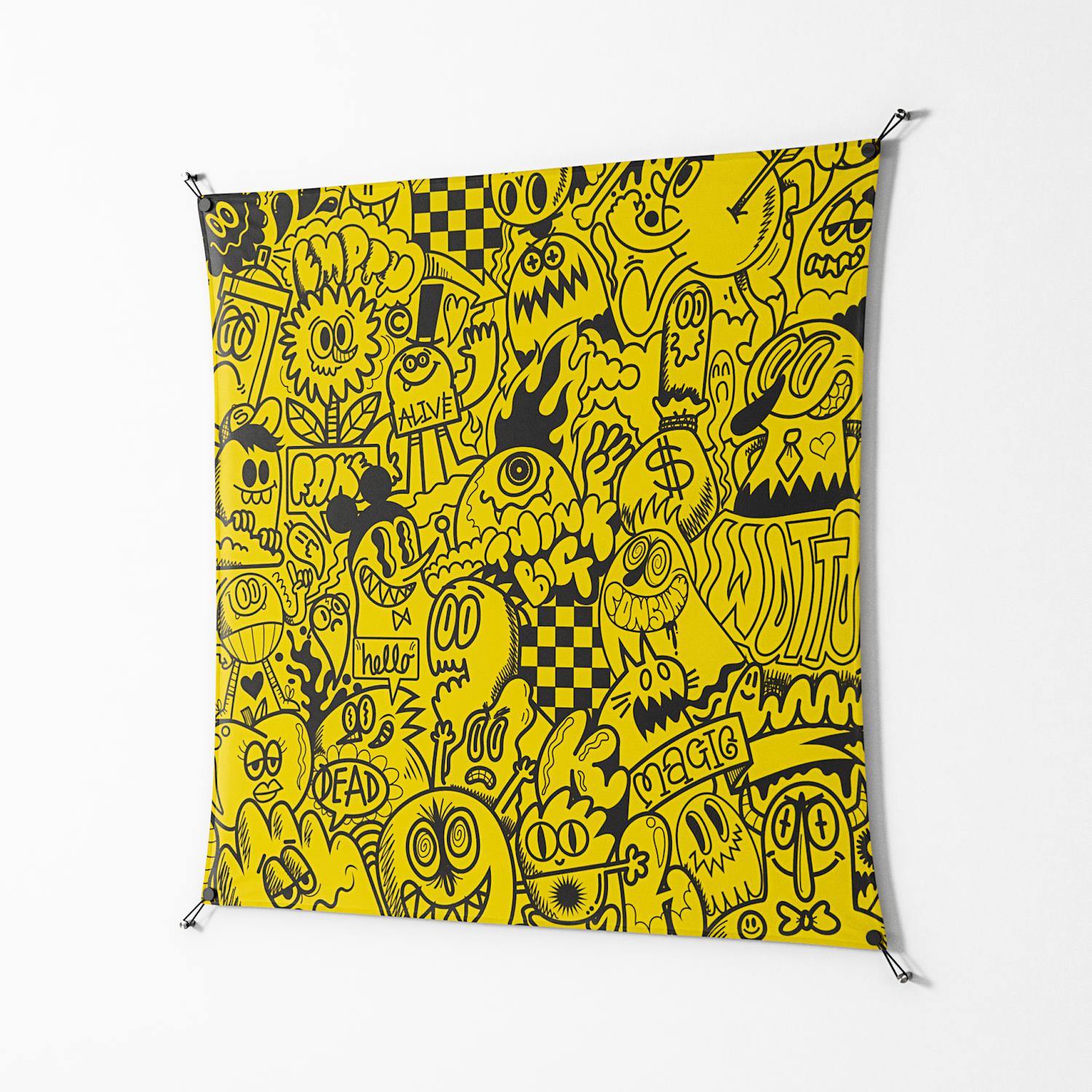 What a Mess - Work On Wall - Craig Watkins - Black - 140 x 140 cm