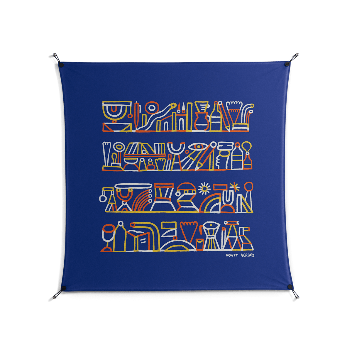 Shelves - Work On Wall - Wyatt Hersey - Black - 140 x 140 cm