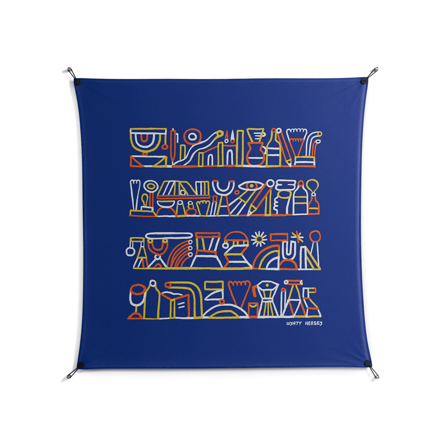 Shelves - Work On Wall - Wyatt Hersey - Black - 140 x 140 cm