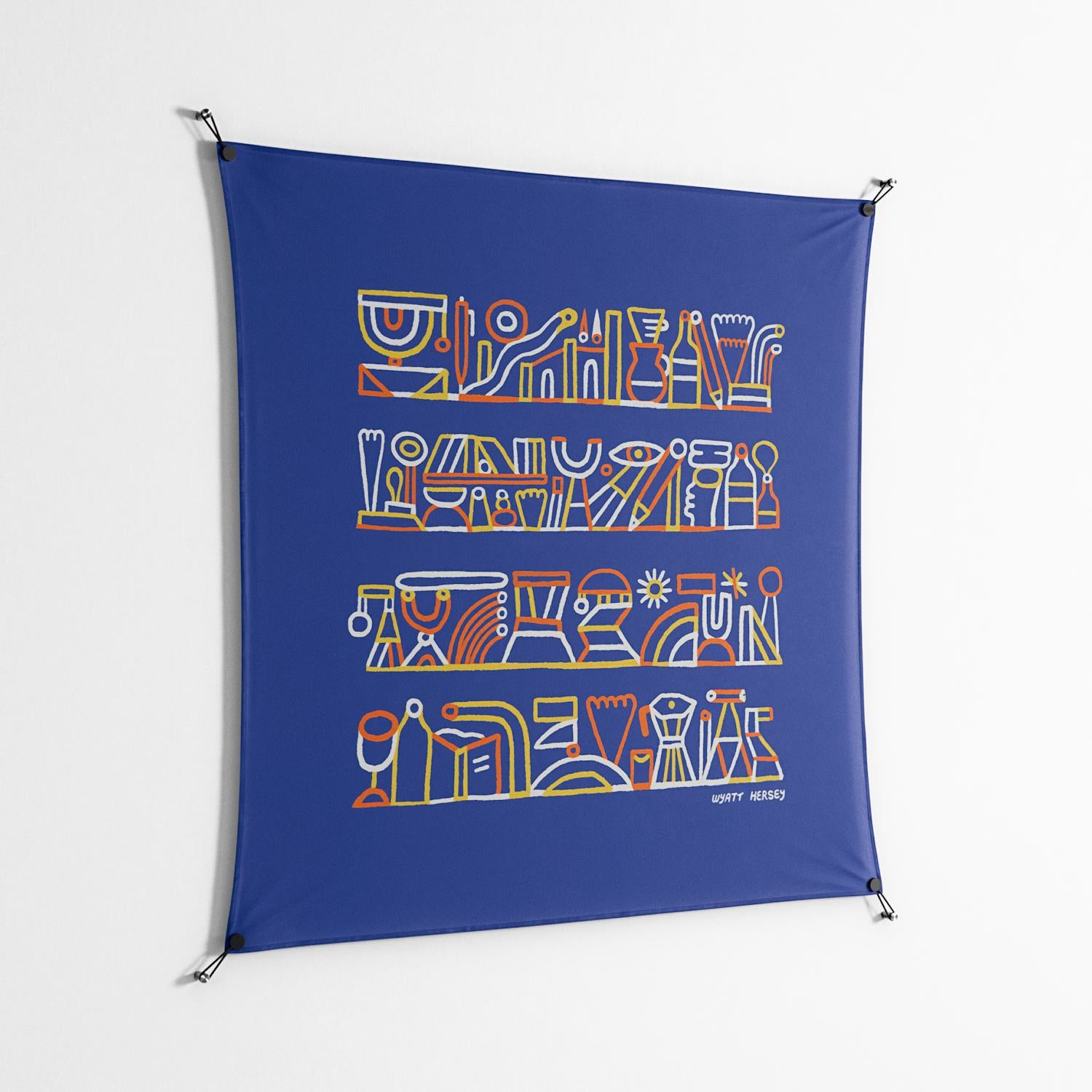 Shelves - Work On Wall - Wyatt Hersey - Black - 140 x 140 cm