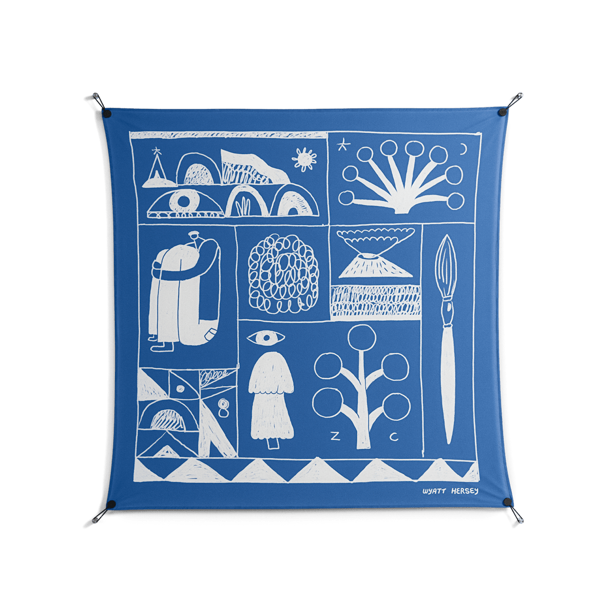 Tapestry - Work On Wall - Wyatt Hersey - Black - 140 x 140 cm