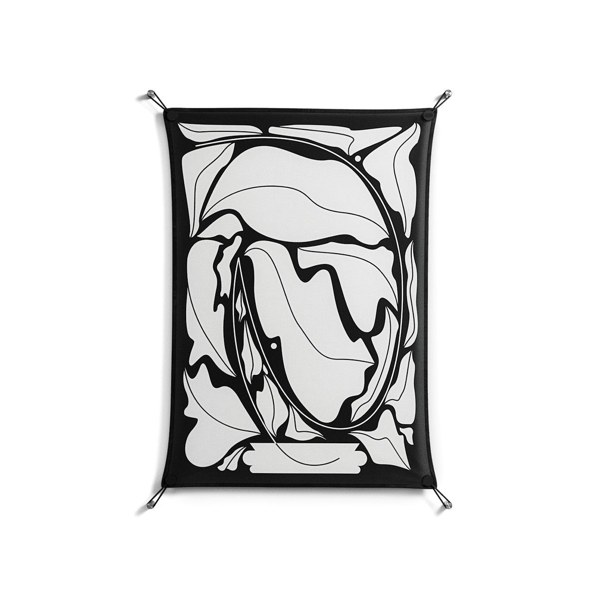 White Flowers - Work On Wall - Konrad Blaszczyk - Black - 70 x 100 cm