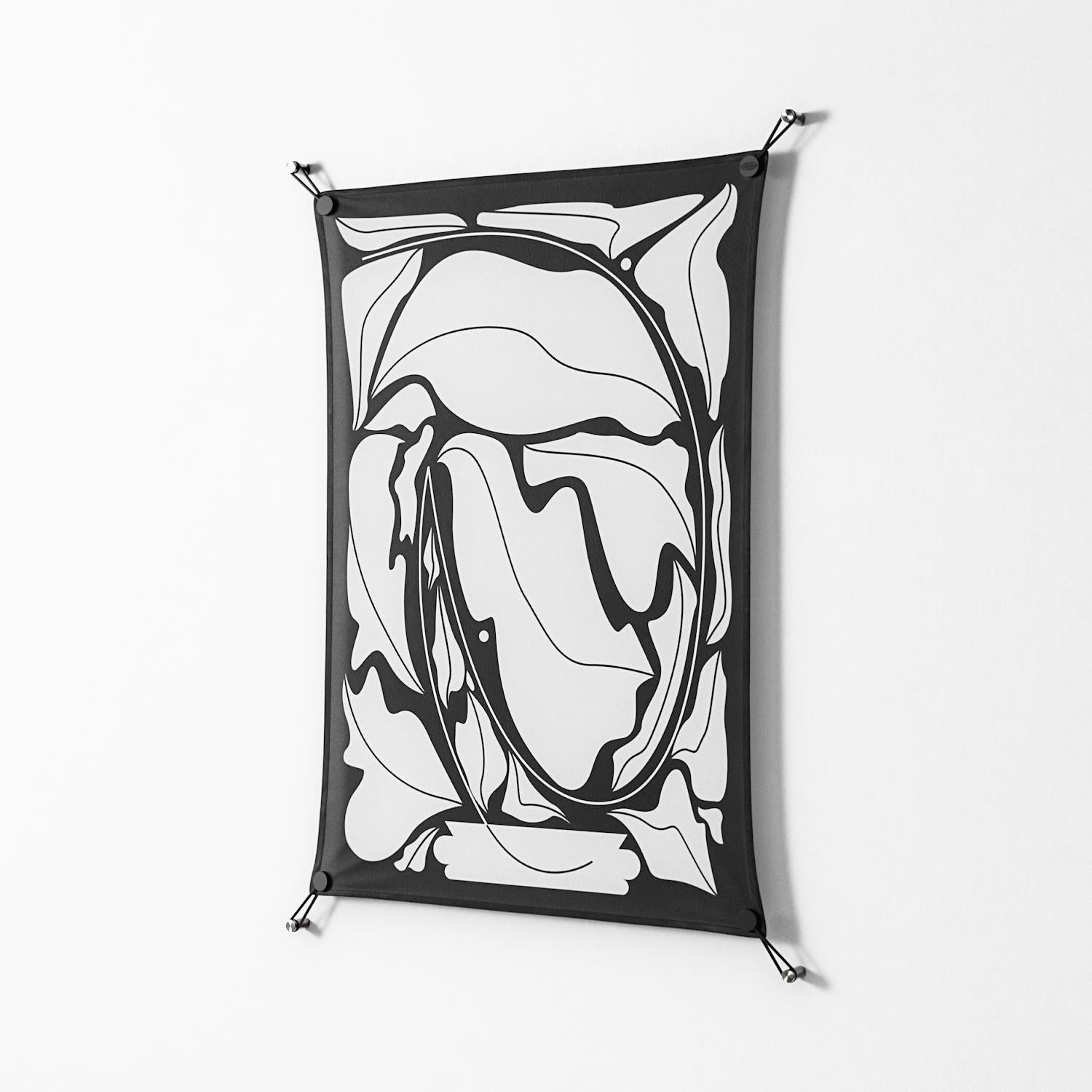 White Flowers - Work On Wall - Konrad Blaszczyk - Black - 70 x 100 cm