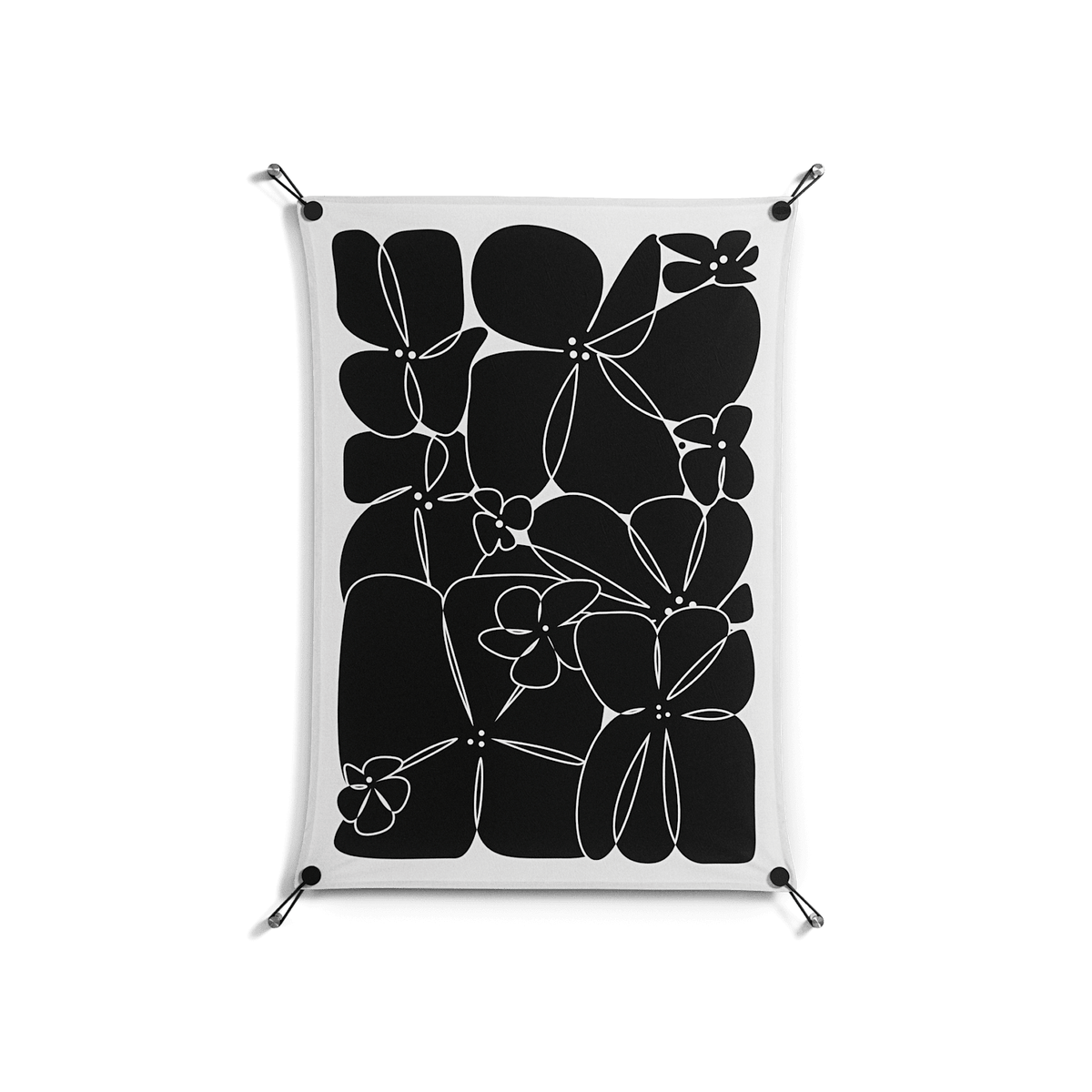 Black Flowers - Work On Wall - Konrad Blaszczyk - Black - 70 x 100 cm