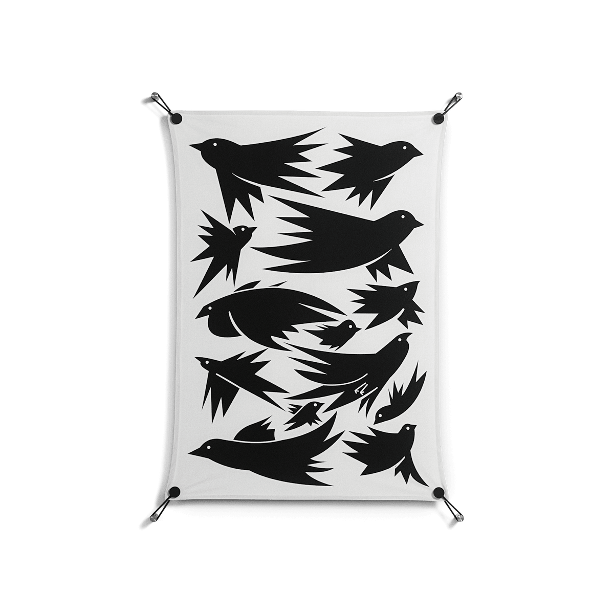 Black Birds - Work On Wall - Konrad Blaszczyk - Black - 70 x 100 cm