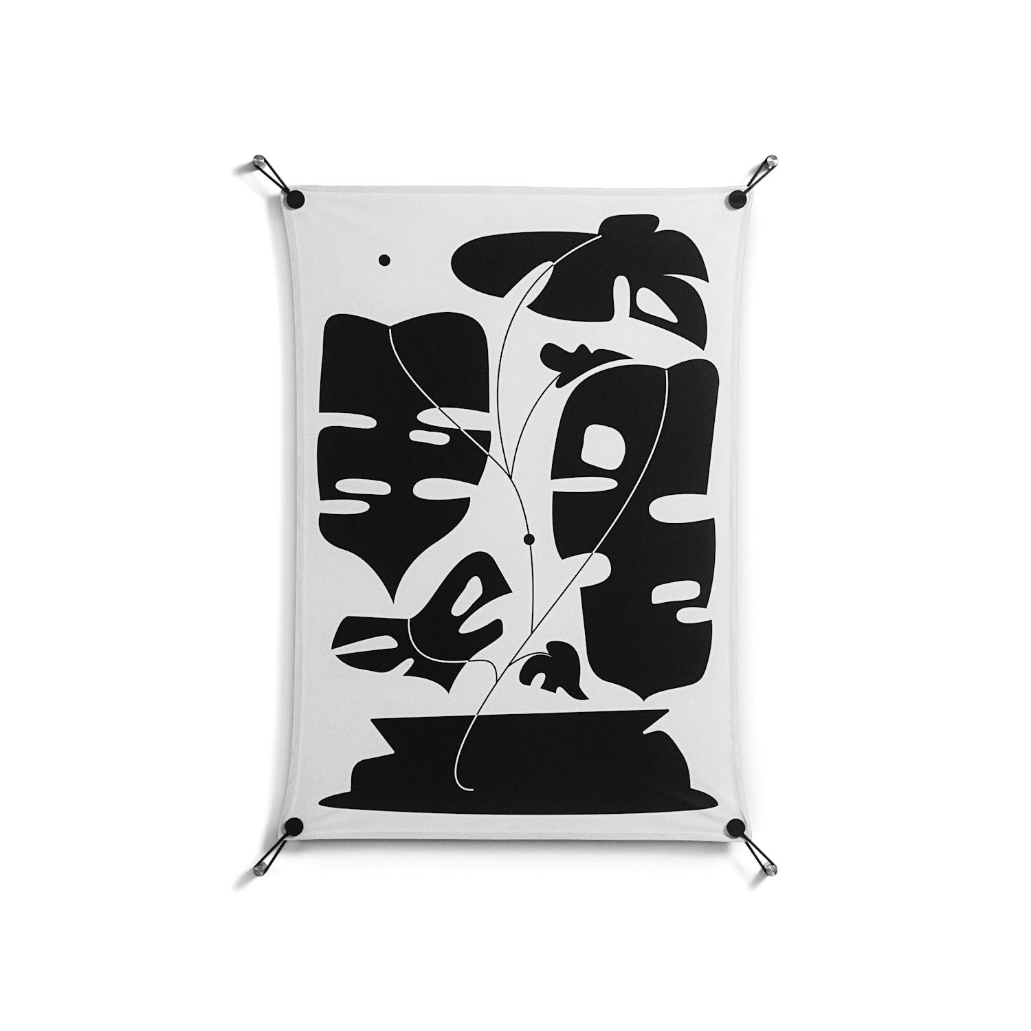 Monstera - Work On Wall - Konrad Blaszczyk - Black - 70 x 100 cm