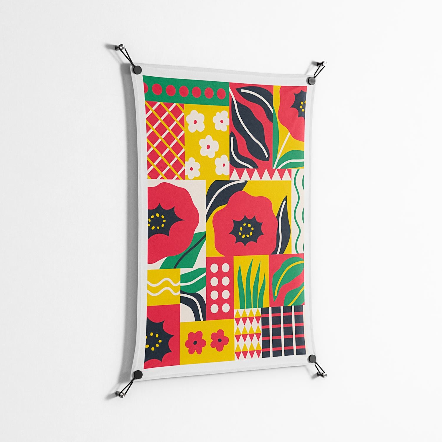 Flower C - Work On Wall - Heather Zhou - Black - 70 x 100 cm