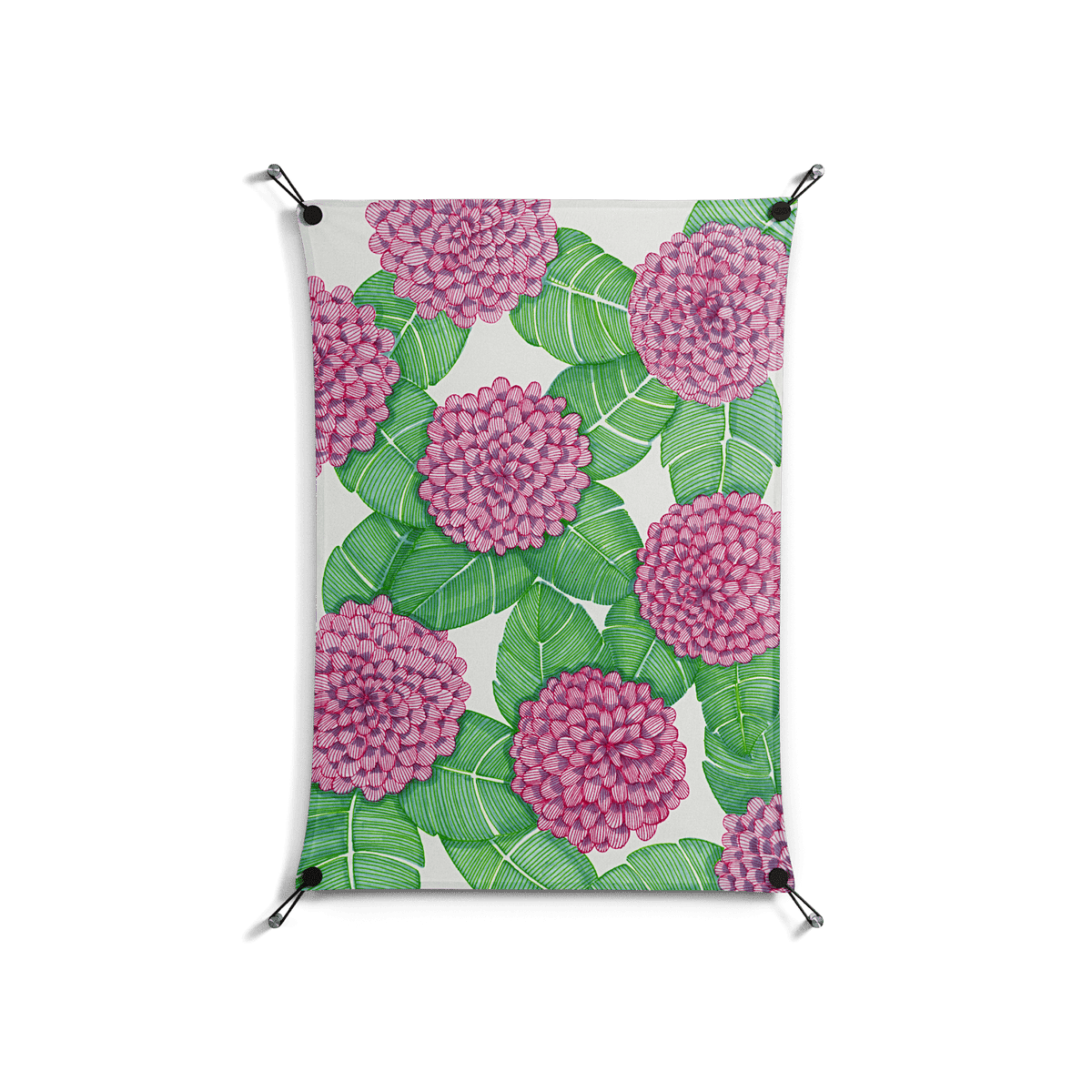 Pink Floras - Work On Wall - Katie O’Shea - Black - 70 x 100 cm