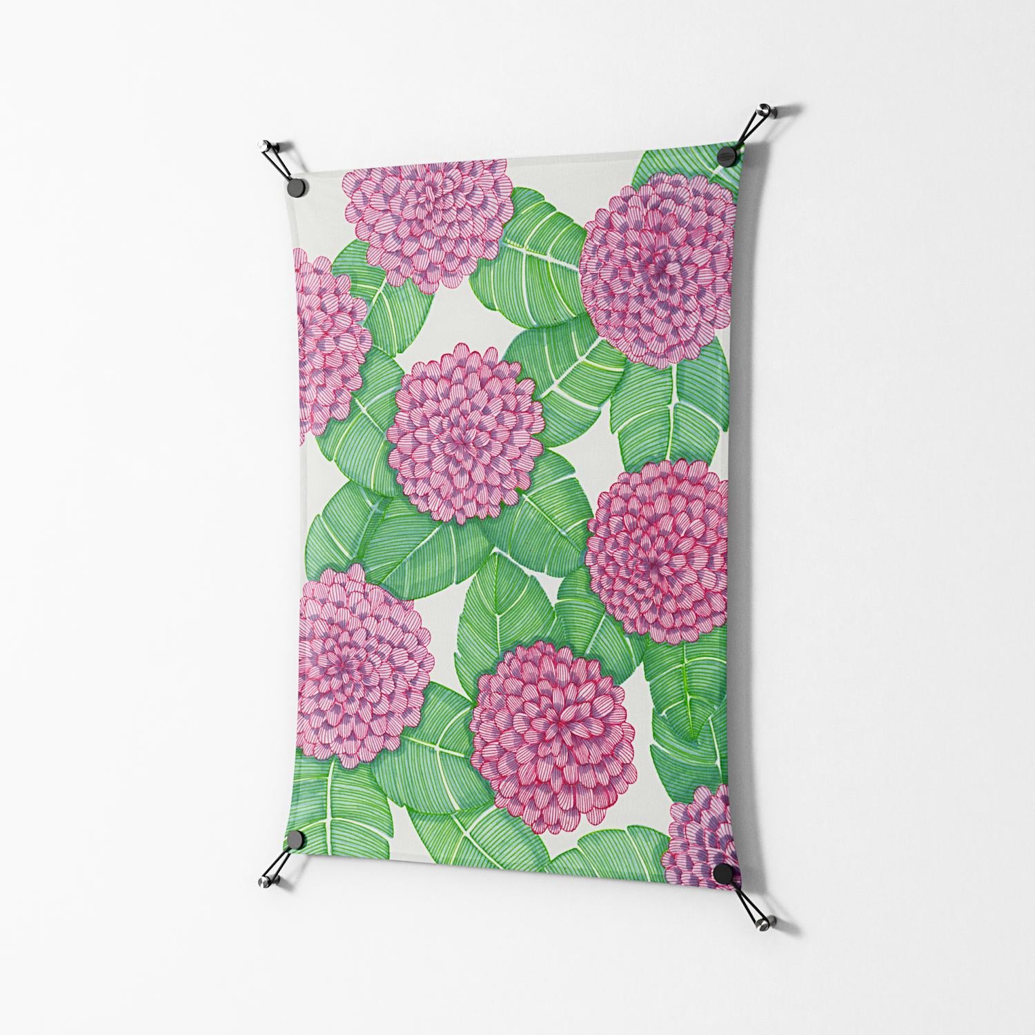 Pink Floras - Work On Wall - Katie O’Shea - Black - 70 x 100 cm