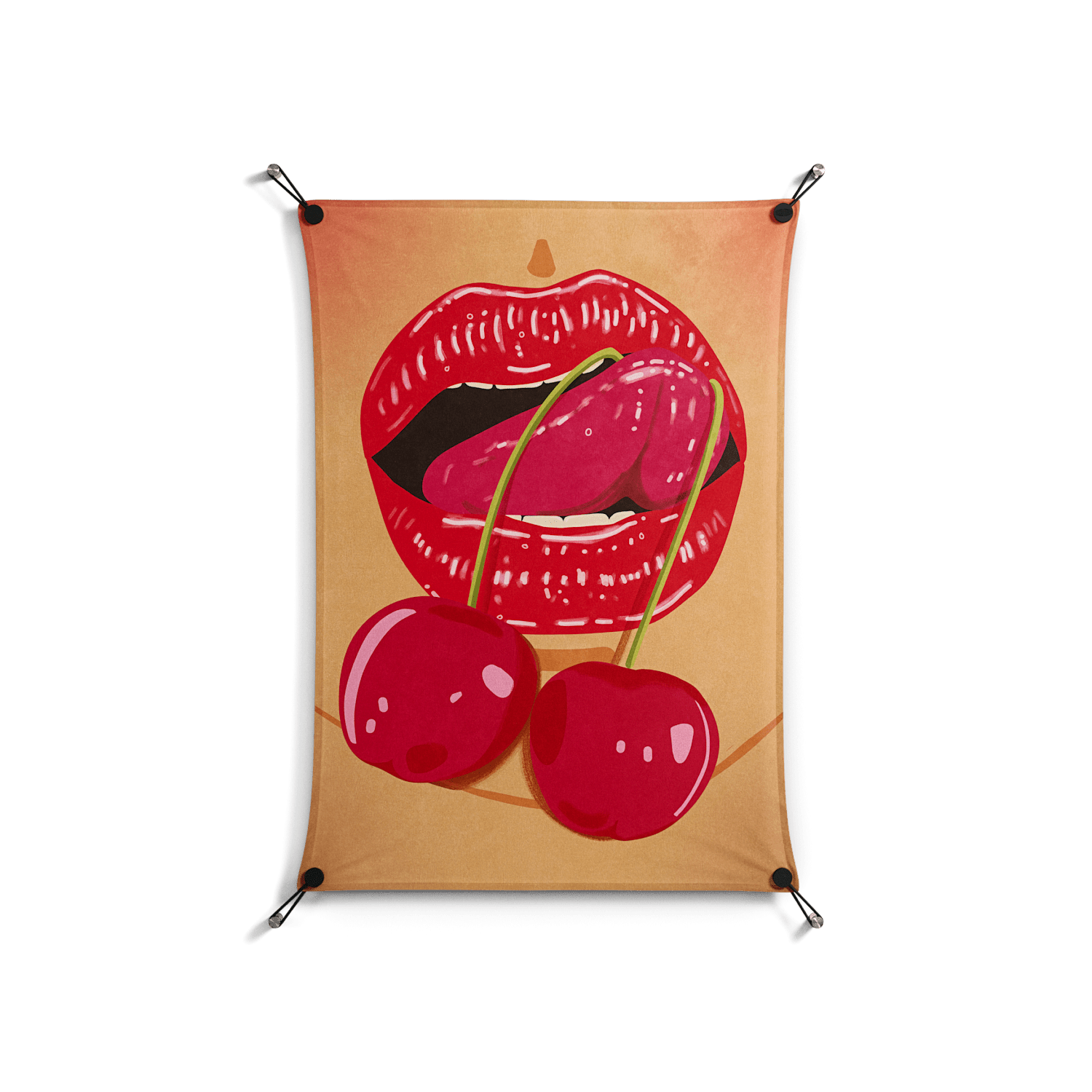 Cherry Love - Work On Wall - Raissa Oltmanns - Black - 70 x 100 cm