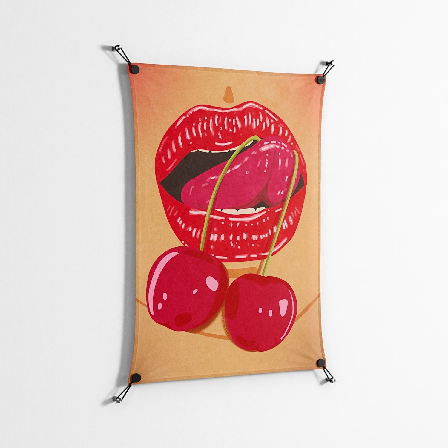 Cherry Love - Work On Wall - Raissa Oltmanns - Black - 70 x 100 cm