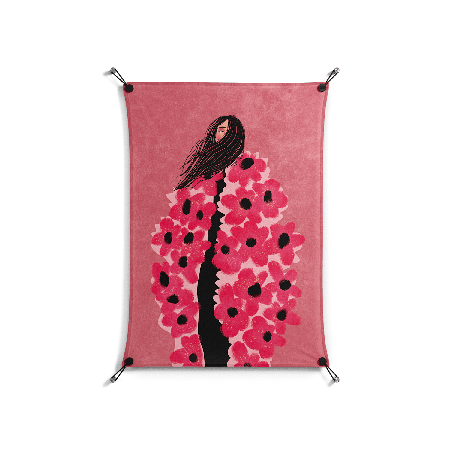 Covered in Flowers - Work On Wall - Raissa Oltmanns - Black - 70 x 100 cm