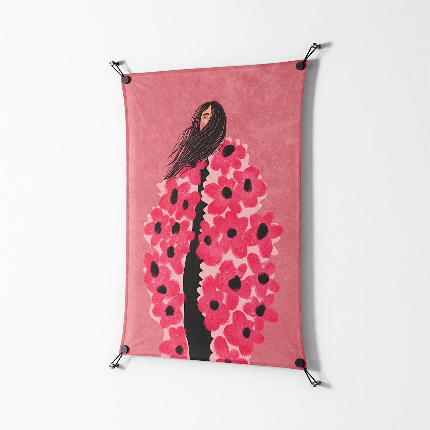 Covered in Flowers - Work On Wall - Raissa Oltmanns - Black - 70 x 100 cm