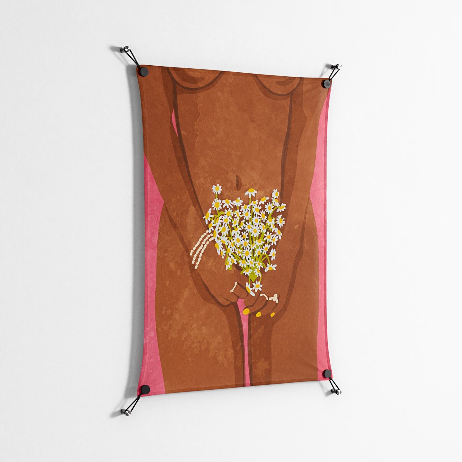 Wearing Flowers - Work On Wall - Raissa Oltmanns - Black - 70 x 100 cm