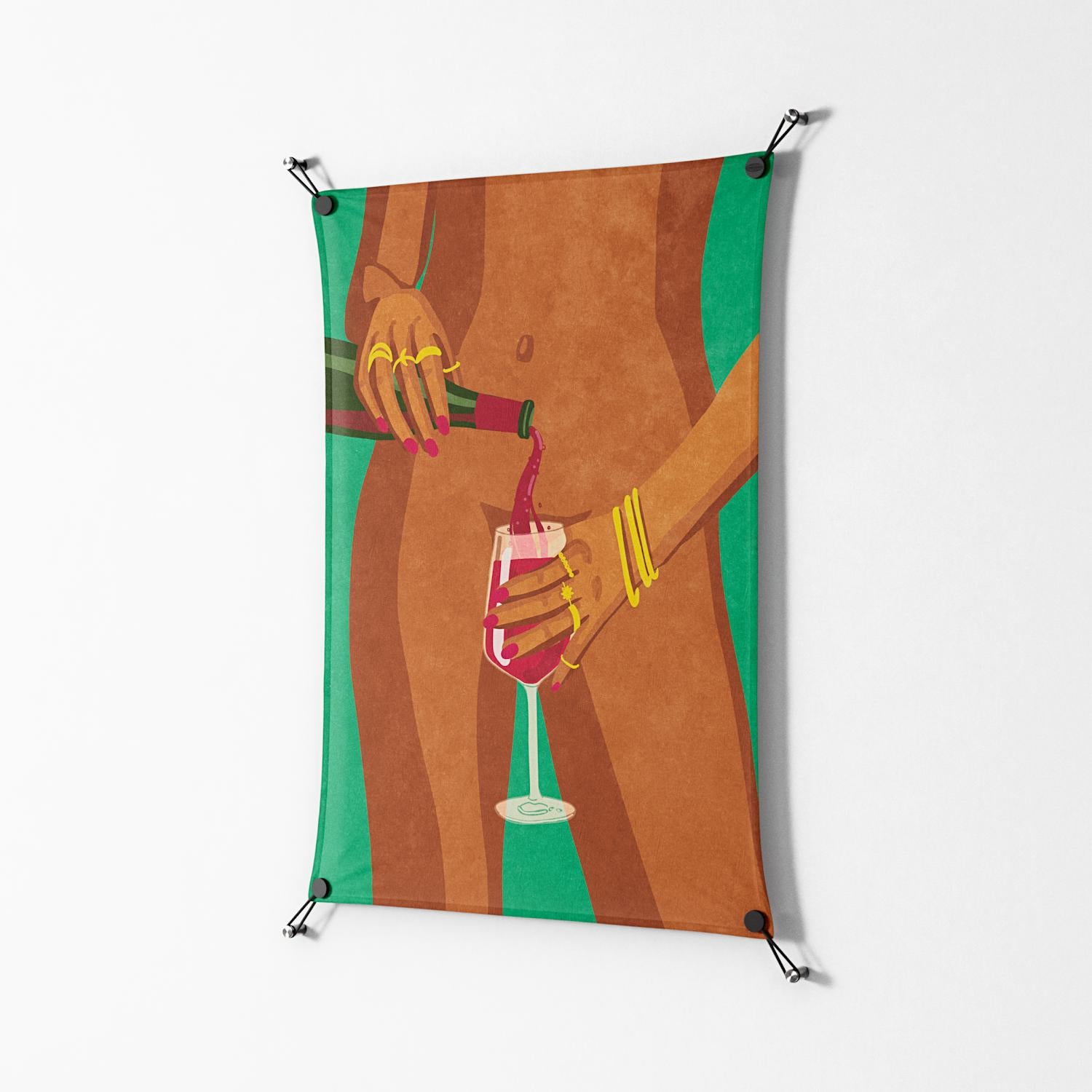 Wine and Me - Work On Wall - Raissa Oltmanns - Black - 70 x 100 cm