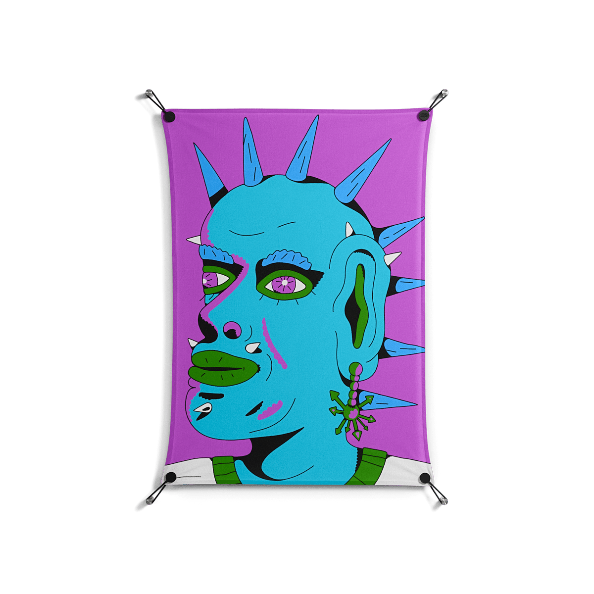 Punkrocker - Work On Wall - Cezar Berje - Black - 70 x 100 cm