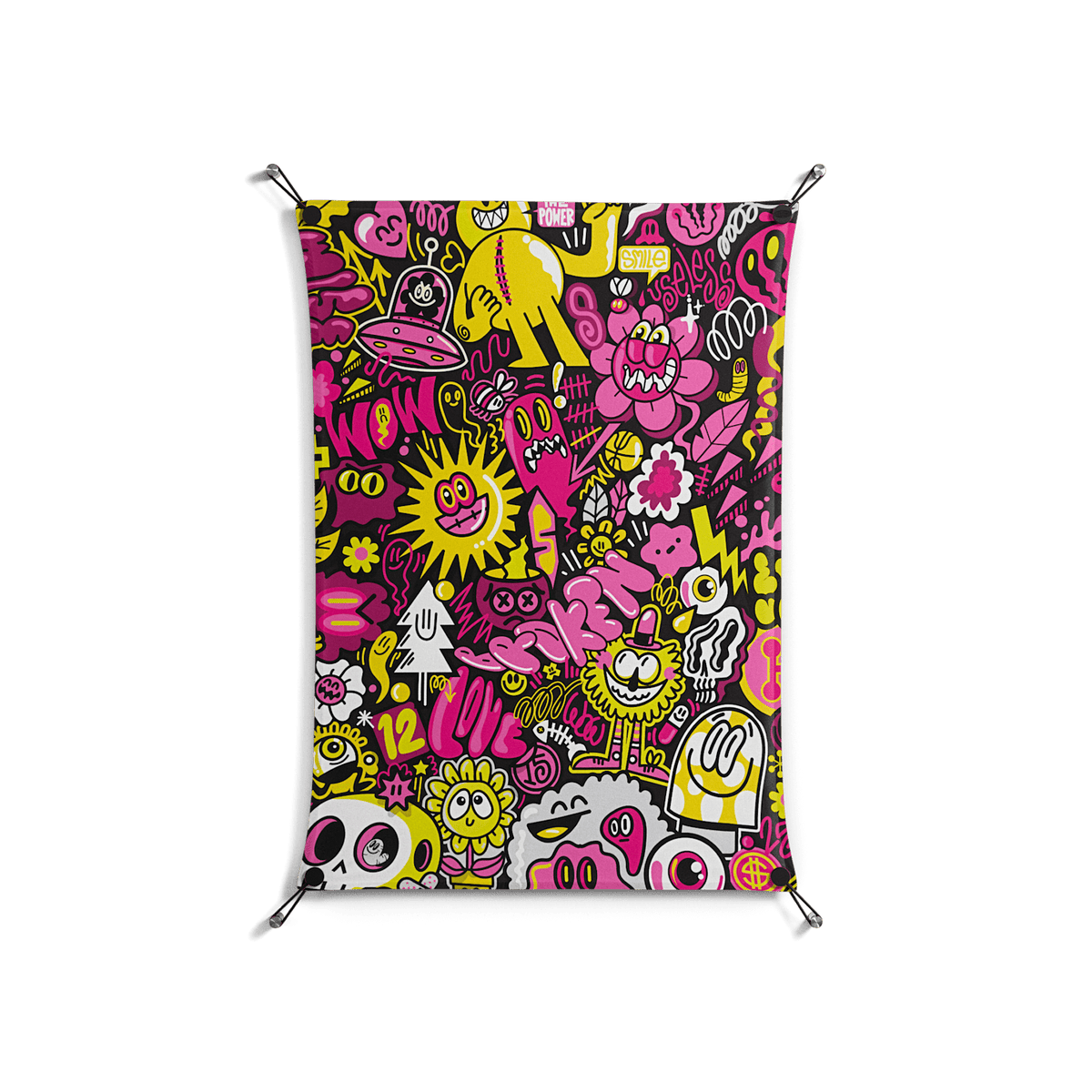 Pinky & Yellow - Work On Wall - Craig Watkins - Black - 70 x 100 cm