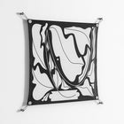White Flowers - Work On Wall - Konrad Blaszczyk - Silver - 70 x 70 cm