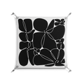 Black Flowers - Work On Wall - Konrad Blaszczyk - Silver - 70 x 70 cm