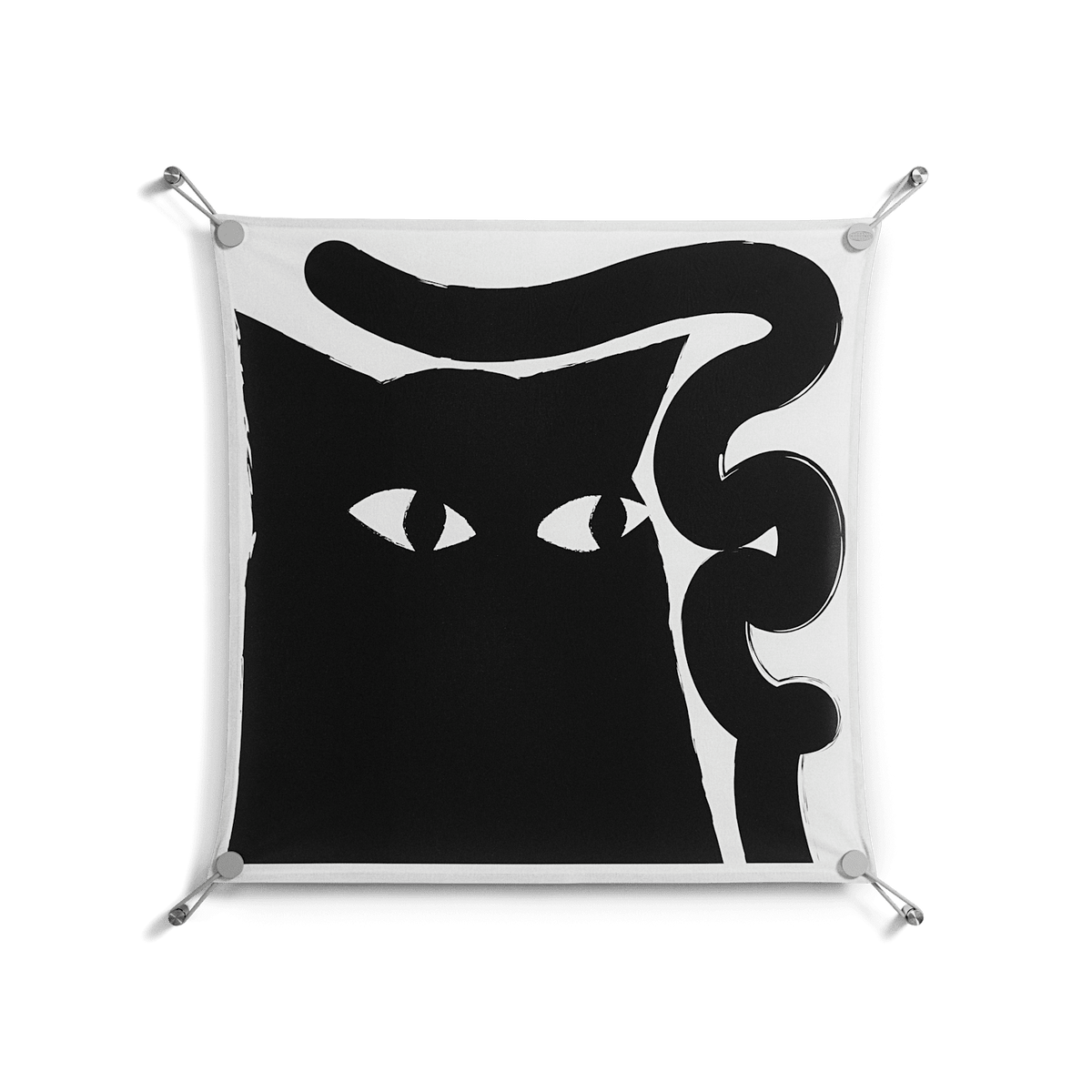 Black Cat - Work On Wall - Konrad Blaszczyk - Silver - 70 x 70 cm
