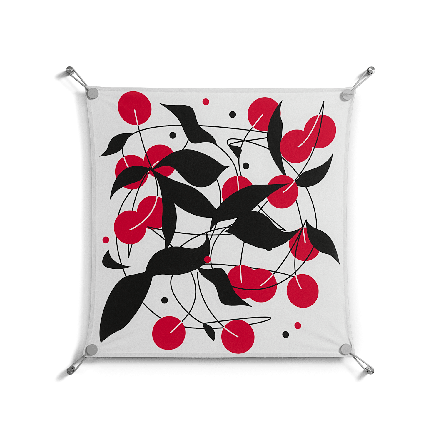 Cherry - Work On Wall - Konrad Blaszczyk - Silver - 70 x 70 cm