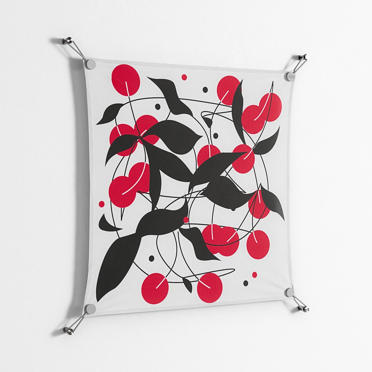 Cherry - Work On Wall - Konrad Blaszczyk - Silver - 70 x 70 cm